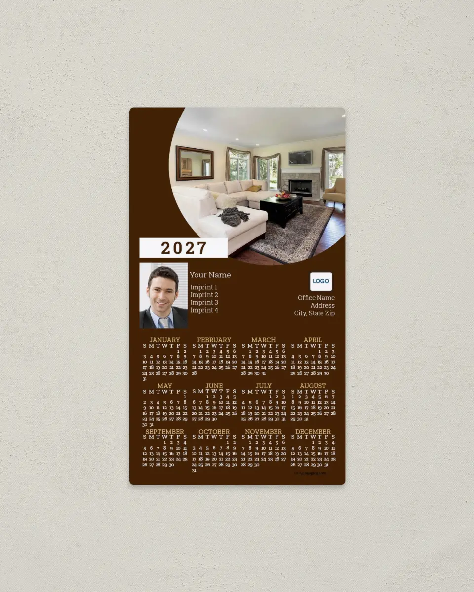 This is a 4" x 7" Full Magnet Calendar called Casual Luxury printed in full color with a Standard Gloss finish