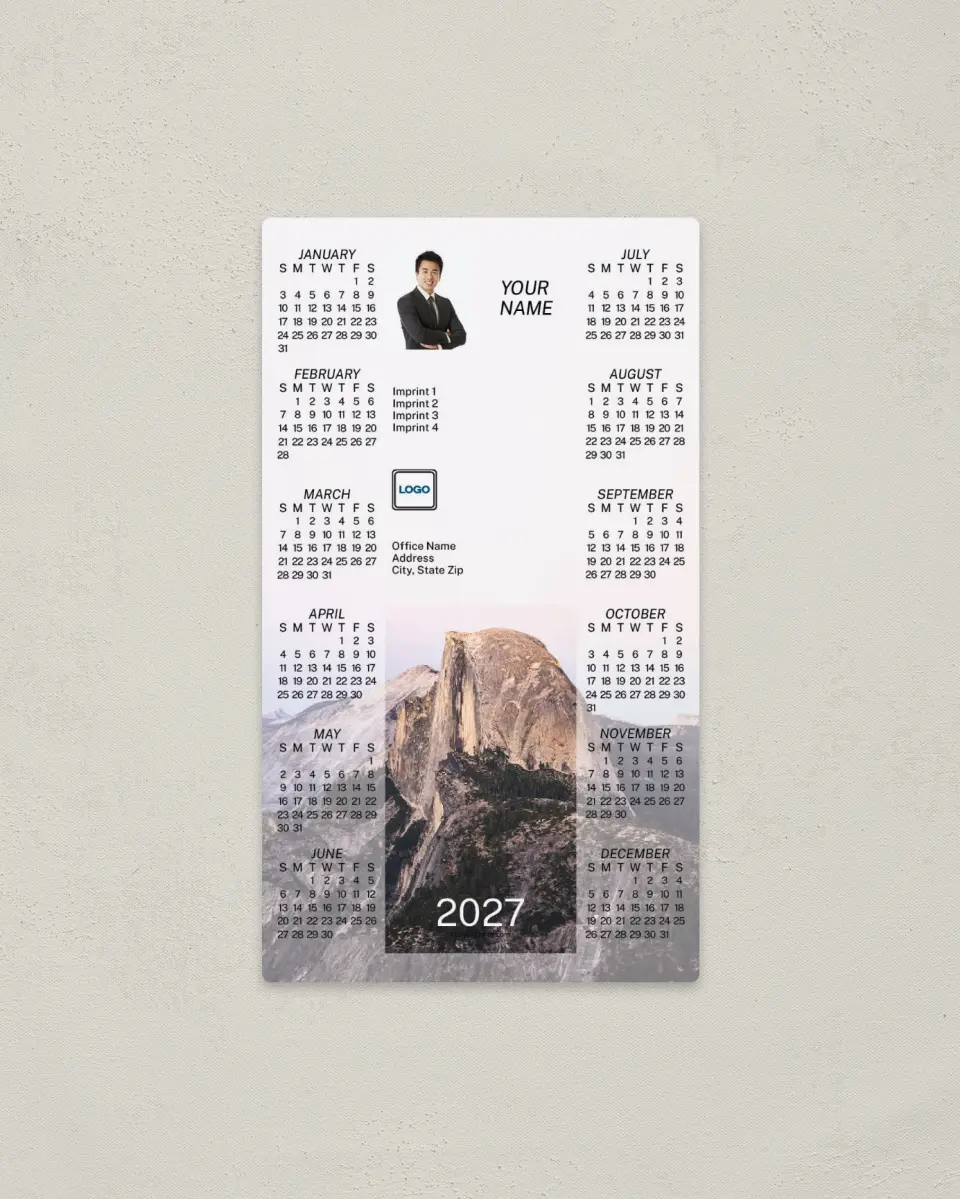 This is a 4" x 7" Full Magnet Calendar called Be Scene printed in full color with a Standard Gloss finish