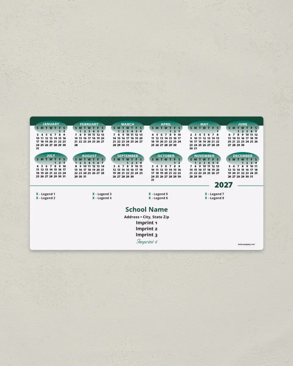 This is a 4" x 7" Full Magnet Calendar called Time Tracker printed in full color with a Standard Gloss finish