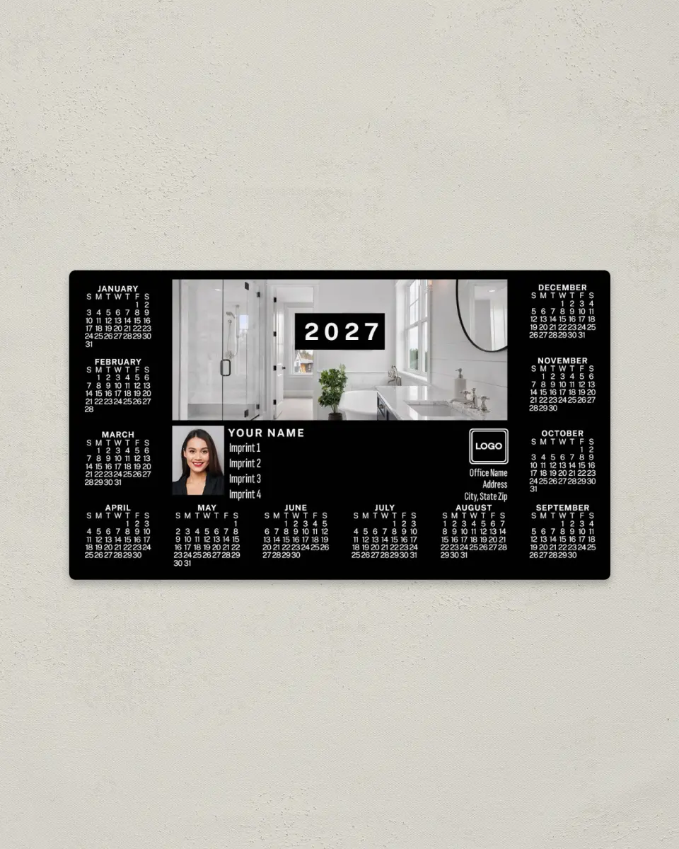 This is a 4" x 7" Full Magnet Calendar called Mod Interior printed in full color with a Standard Gloss finish