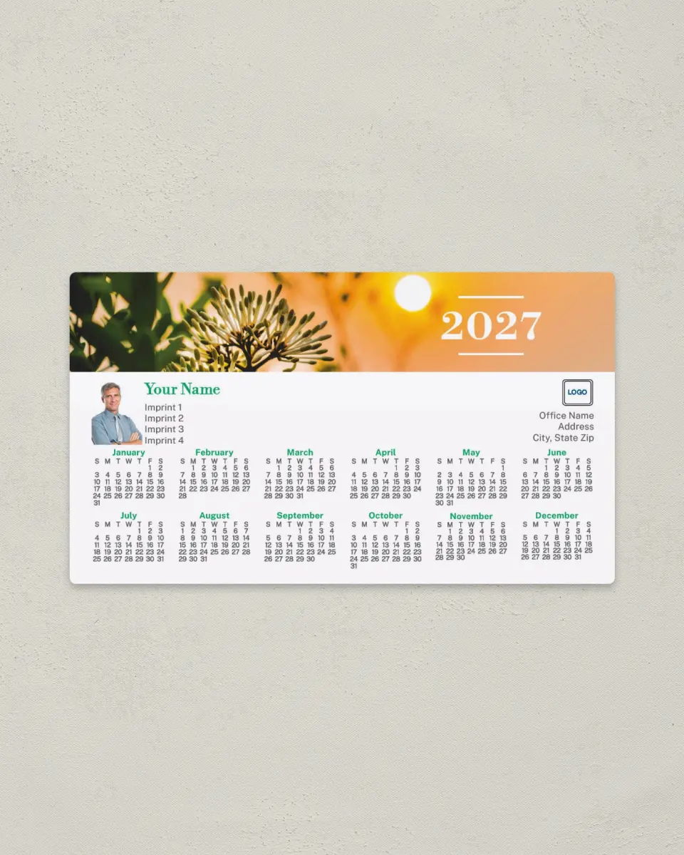 This is a 4" x 7" Full Magnet Calendar called Day Brightener printed in full color with a Standard Gloss finish