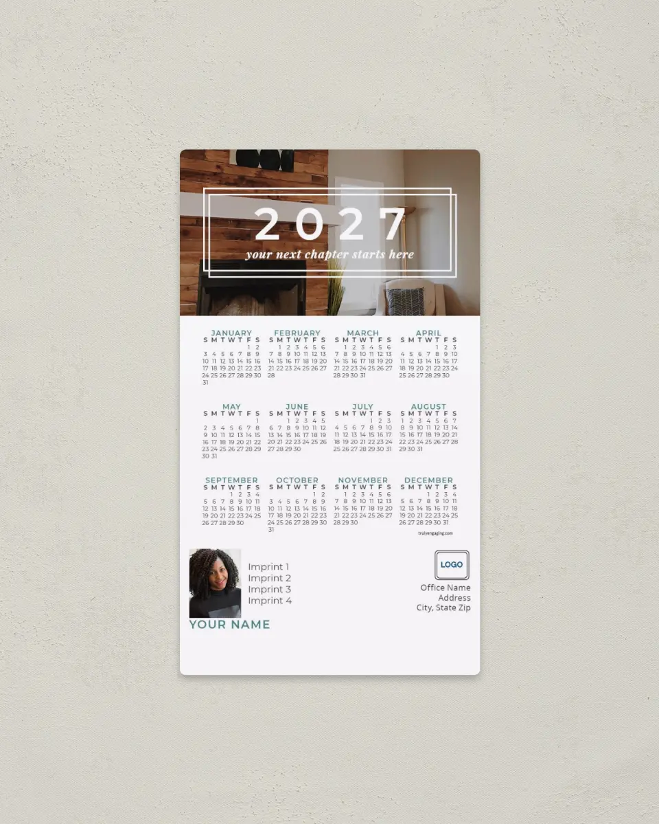 This is a 4" x 7" Full Magnet Calendar called Home Retreat printed in full color with a Standard Gloss finish