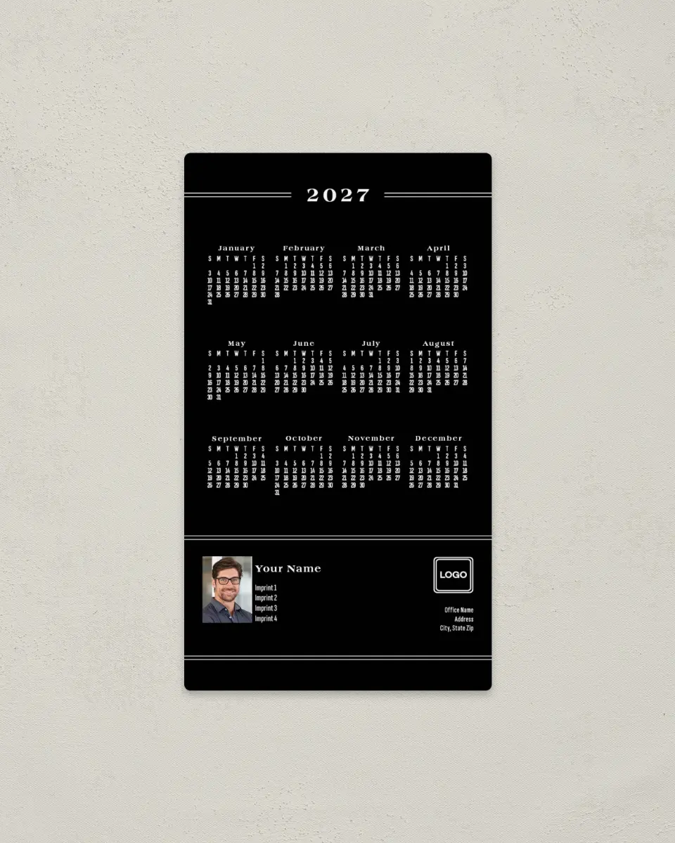 This is a 4" x 7" Full Magnet Calendar called Pure Record printed in full color with a Standard Gloss finish