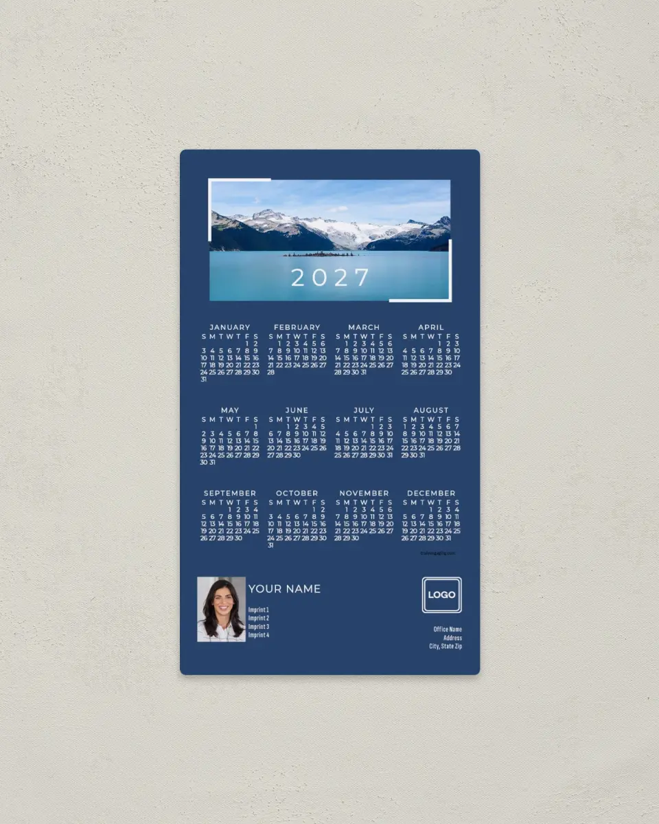 This is a 4" x 7" Full Magnet Calendar called Scenic Snapshot printed in full color with a Standard Gloss finish