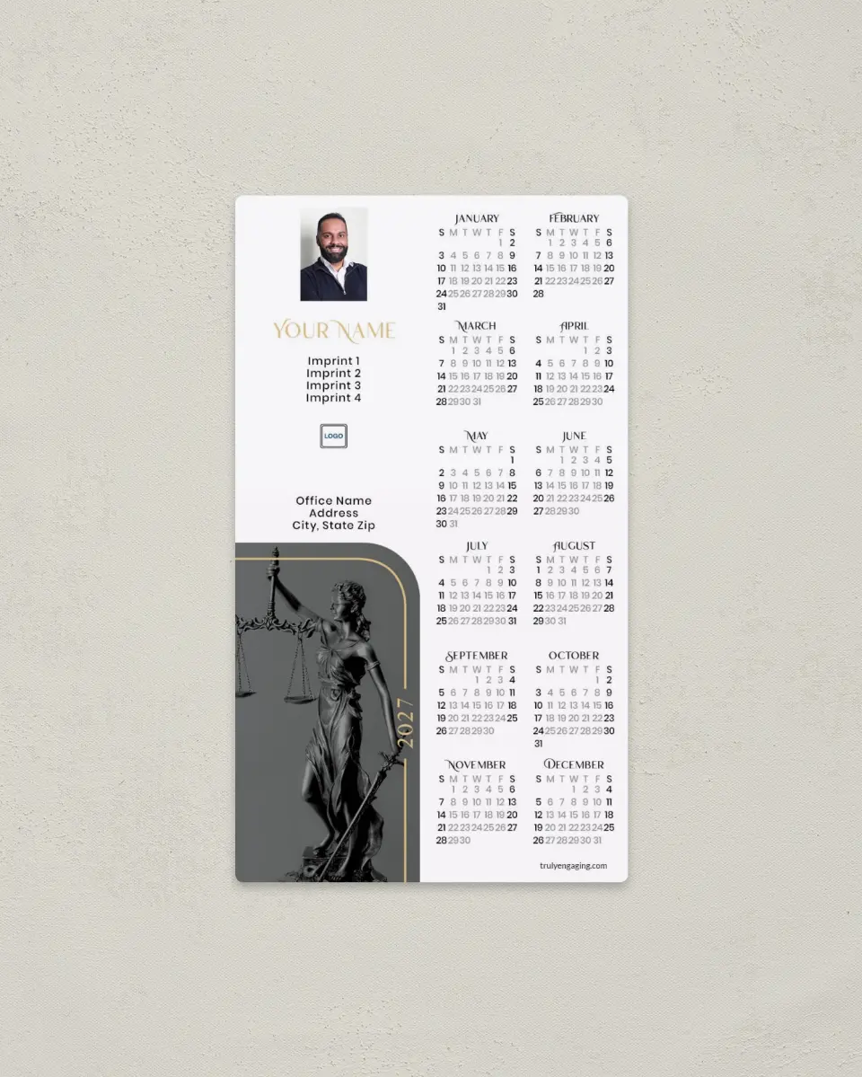 This is a 4" x 7" Full Magnet Calendar called In All Fairness printed in full color with a Standard Gloss finish