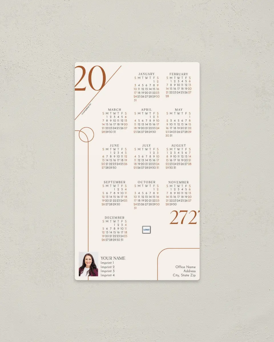 This is a 4" x 7" Full Magnet Calendar called Date Lined printed in full color with a Standard Gloss finish