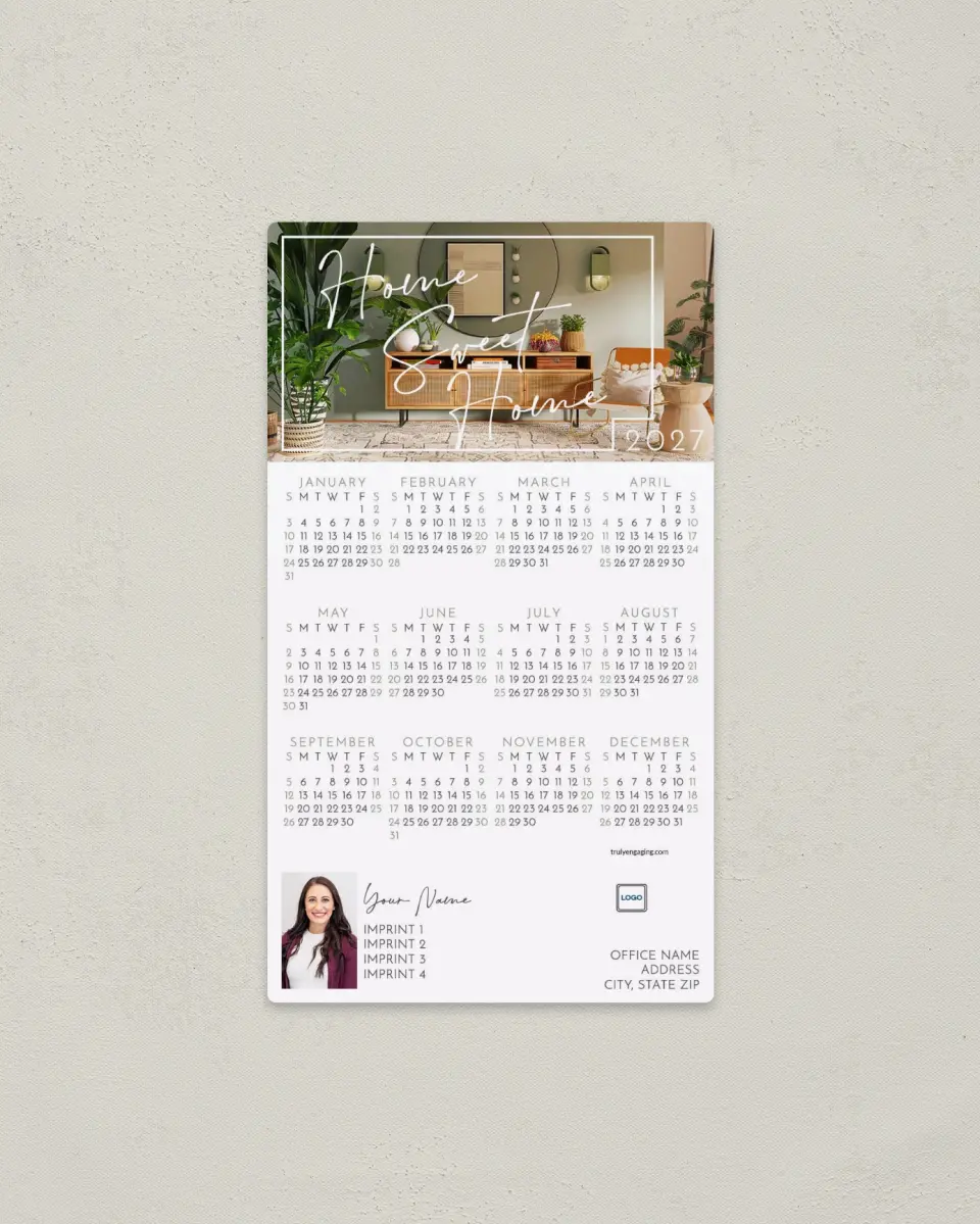 This is a 4" x 7" Full Magnet Calendar called Fresh Home printed in full color with a Standard Gloss finish