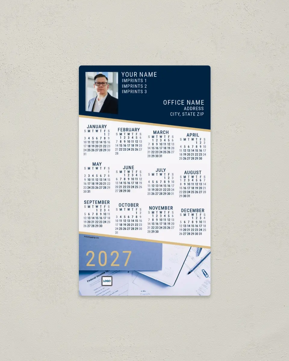 This is a 4" x 7" Full Magnet Calendar called Clean Plan printed in full color with a Standard Gloss finish