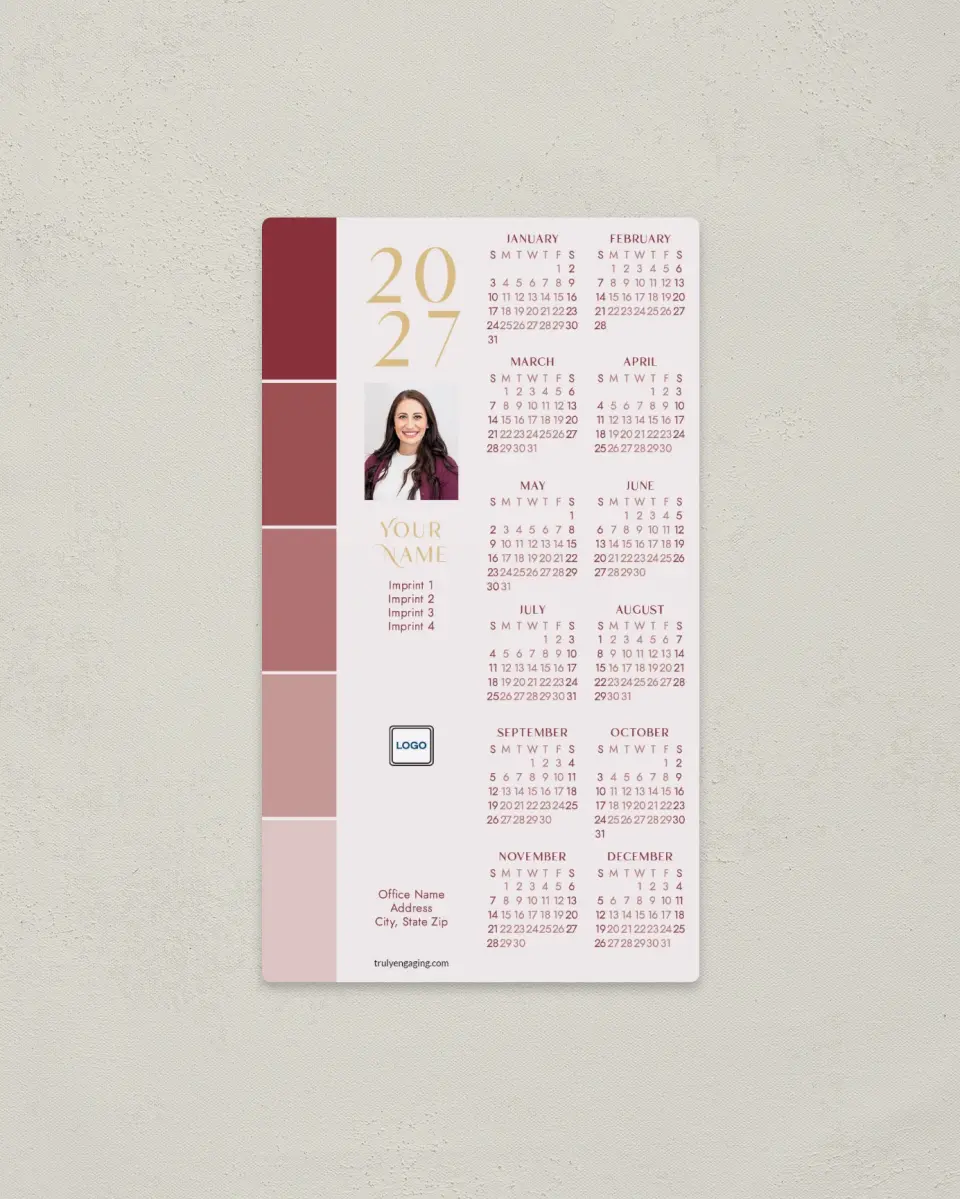 This is a 4" x 7" Full Magnet Calendar called Color Swatch printed in full color with a Standard Gloss finish