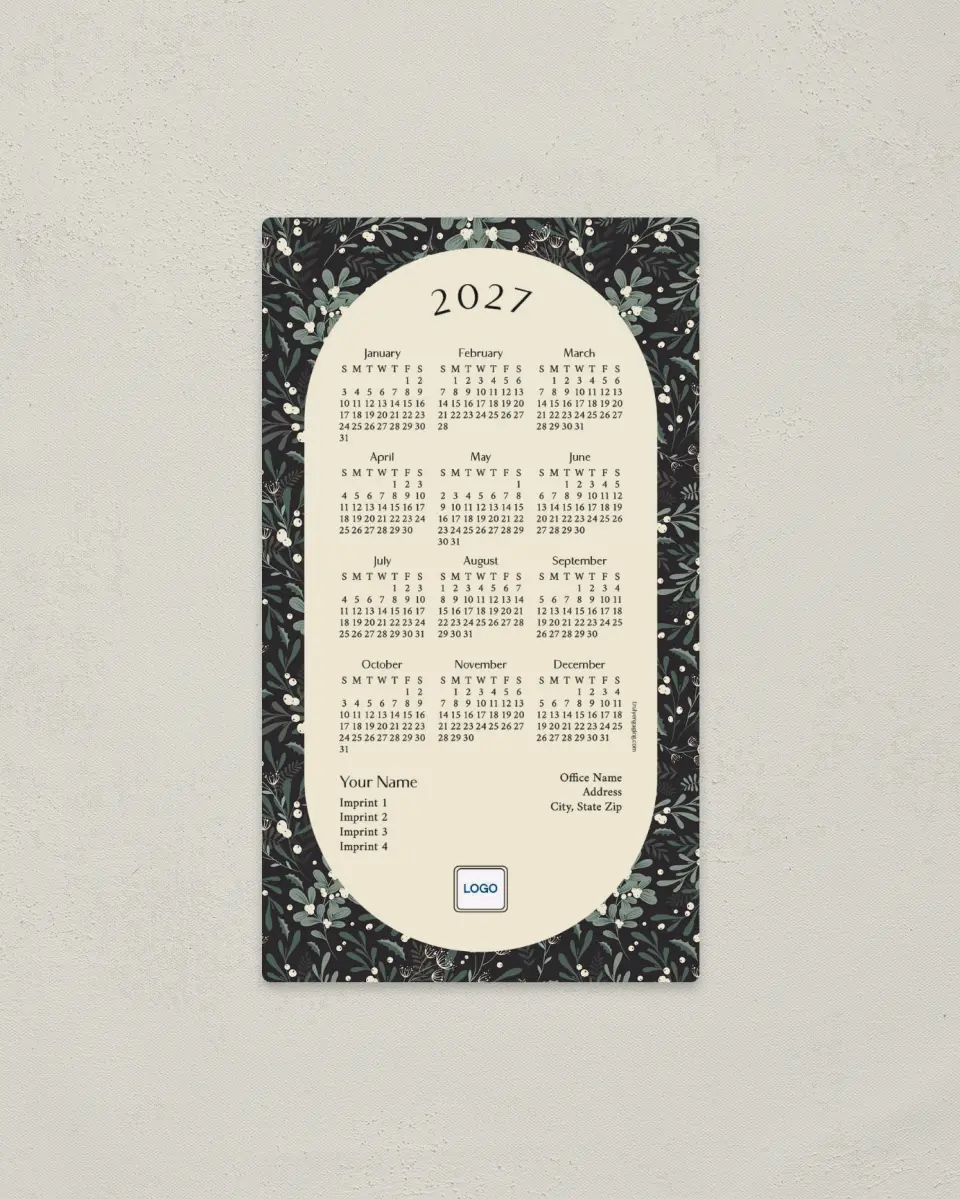 This is a 4" x 7" Full Magnet Calendar called Blooming Pattern printed in full color with a Standard Gloss finish