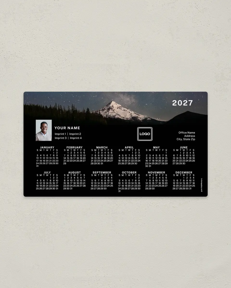 This is a 4" x 7" Full Magnet Calendar called Scenic Height printed in full color with a Standard Gloss finish