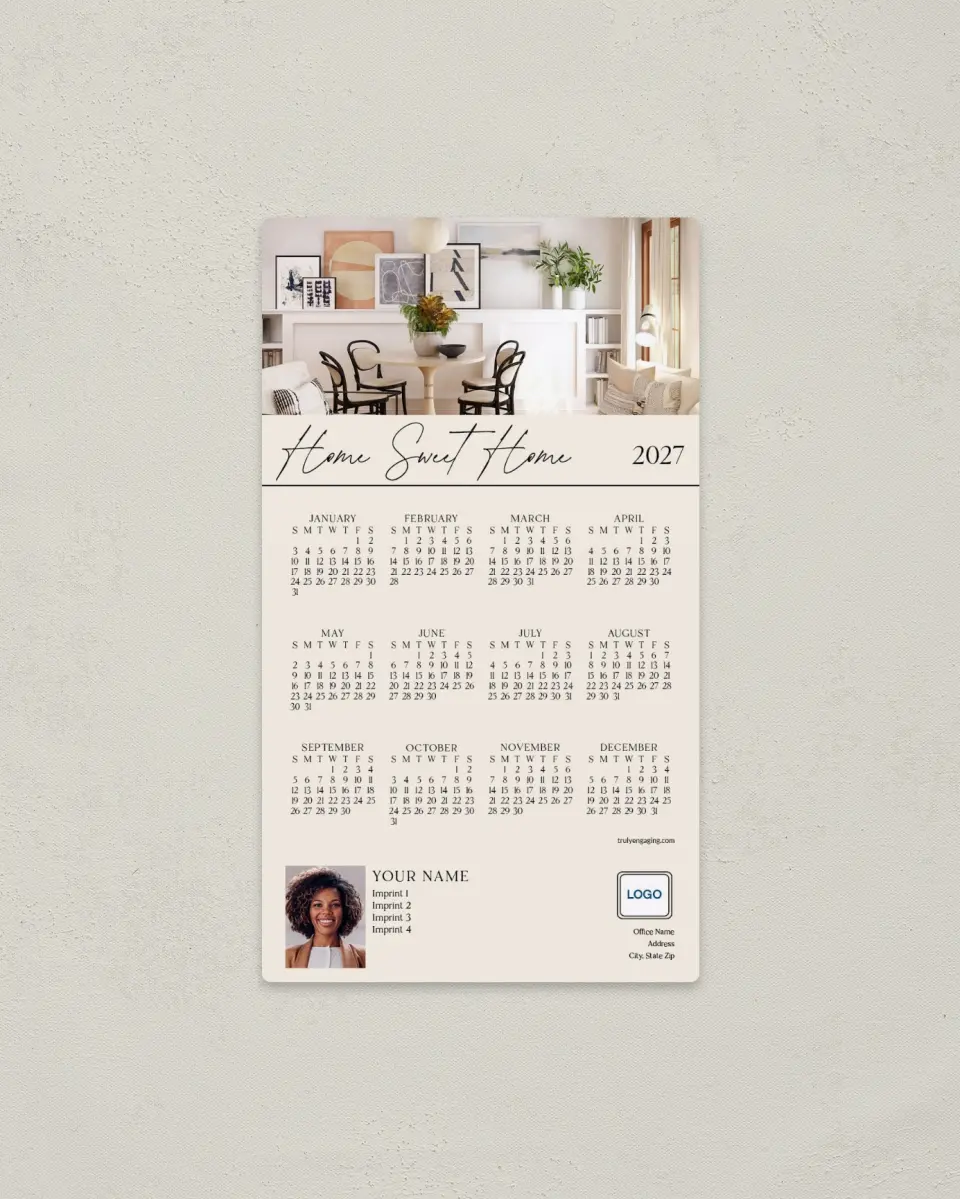 This is a 4" x 7" Full Magnet Calendar called Sweet Room printed in full color with a Standard Gloss finish