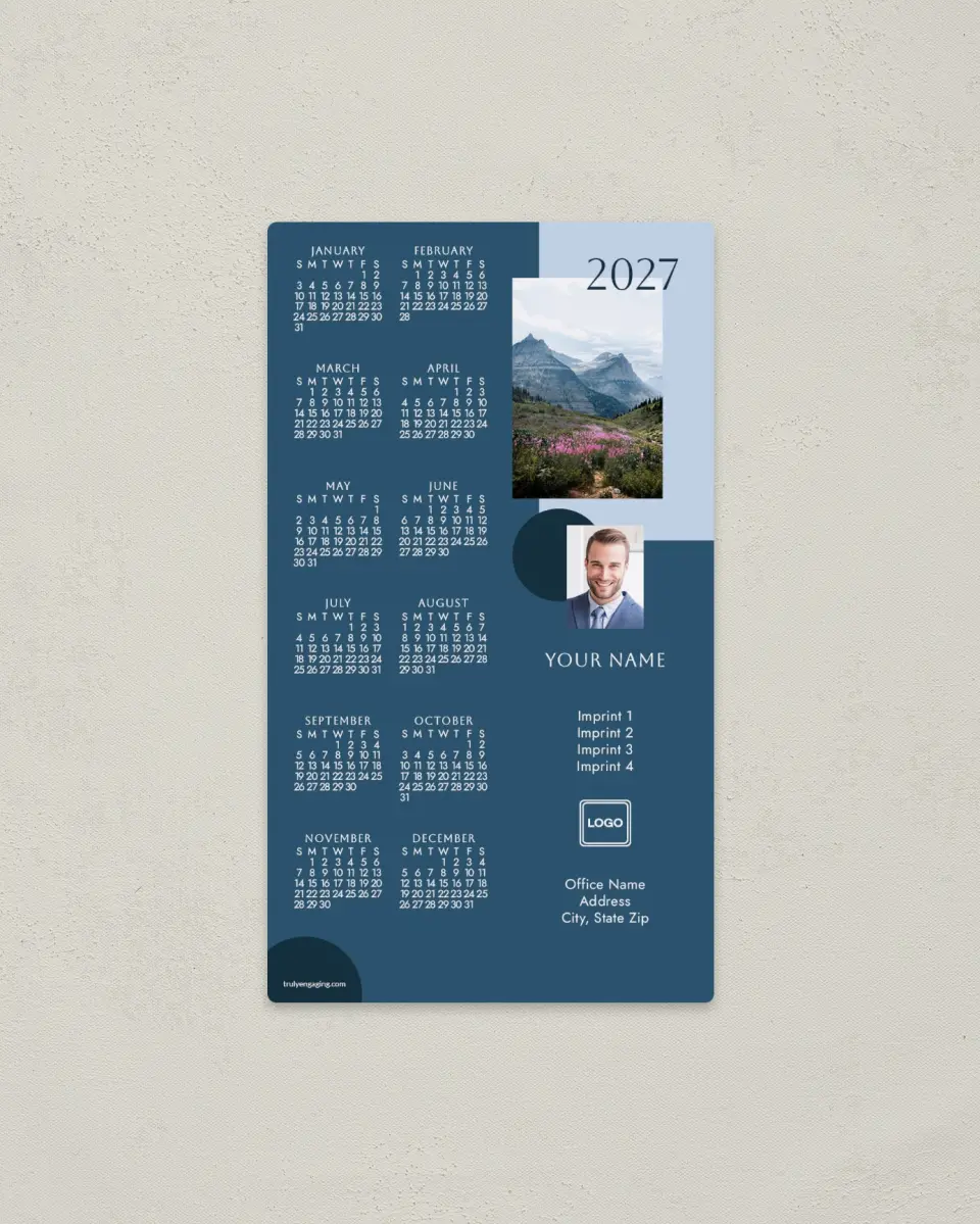 This is a 4" x 7" Full Magnet Calendar called Scenic Spot printed in full color with a Standard Gloss finish