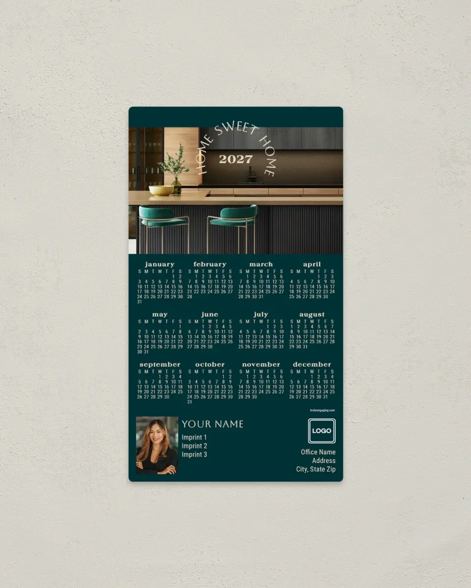 This is a 4" x 7" Full Magnet Calendar called Interior Inspiration printed in full color with a Standard Gloss finish