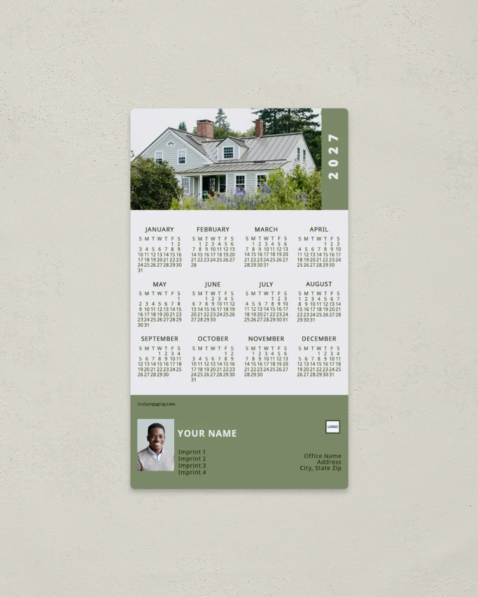 This is a 4" x 7" Full Magnet Calendar called Homeward Bound printed in full color with a Standard Gloss finish