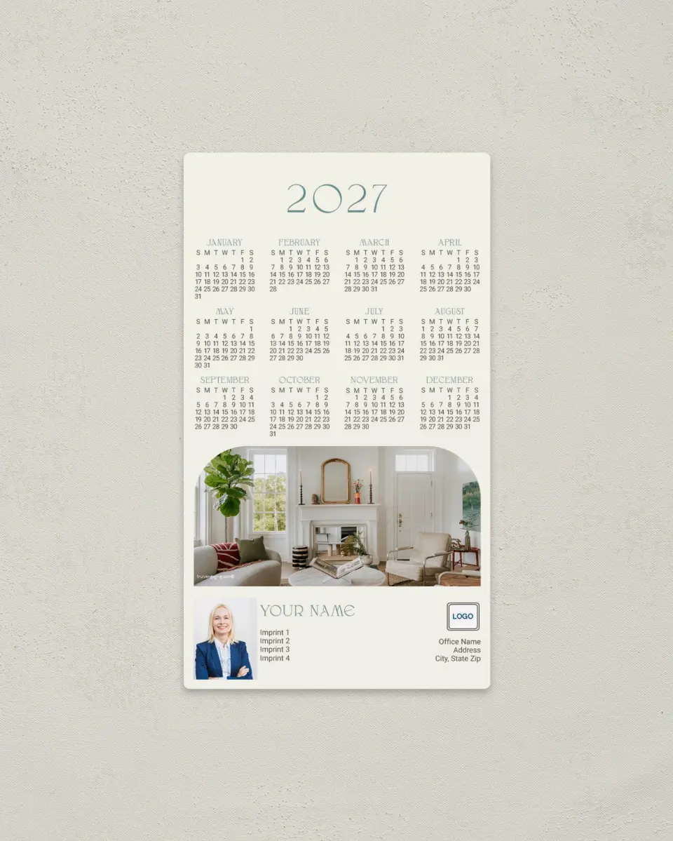 This is a 4" x 7" Full Magnet Calendar called Gold Arch printed in full color with a Standard Gloss finish