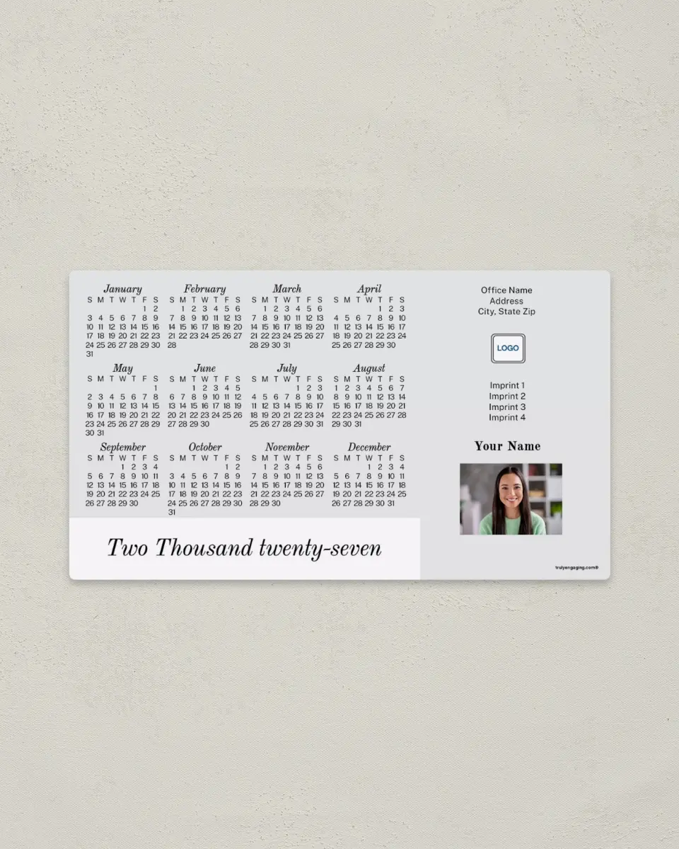 This is a 4" x 7" Full Magnet Calendar called Pure Bliss printed in full color with a Standard Gloss finish
