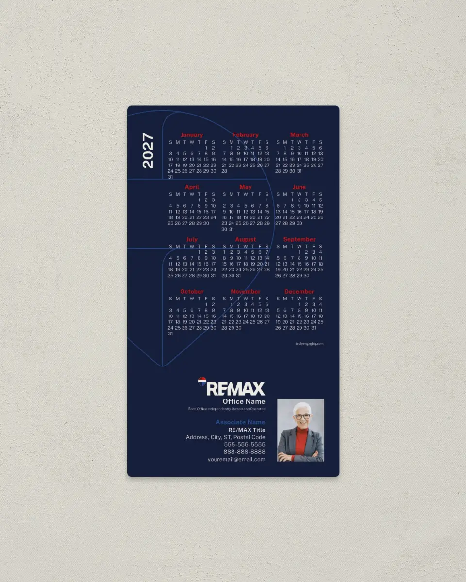 This is a 4" x 7" REMAX Calendar called REMAX Balloon Outline printed in full color with a Standard Gloss finish