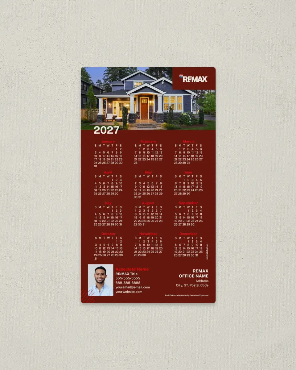 This is a 4" x 7" REMAX Calendar called REMAX Modern Edge printed in full color with a Standard Gloss finish