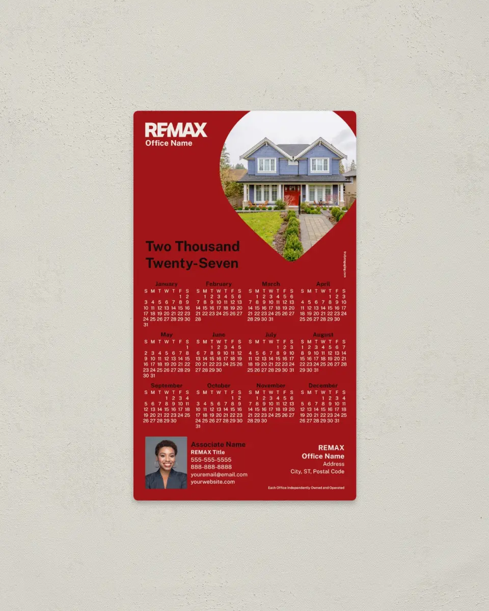 This is a 4" x 7" REMAX Calendar called REMAX Local Lens printed in full color with a Standard Gloss finish