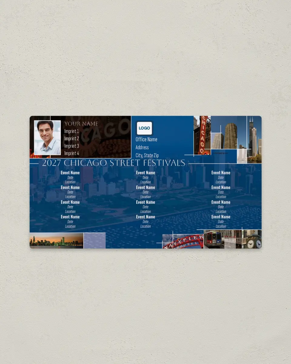 This is a 4" x 7" Event Schedule called Chicago Street Festivals printed in full color with a Standard Gloss finish