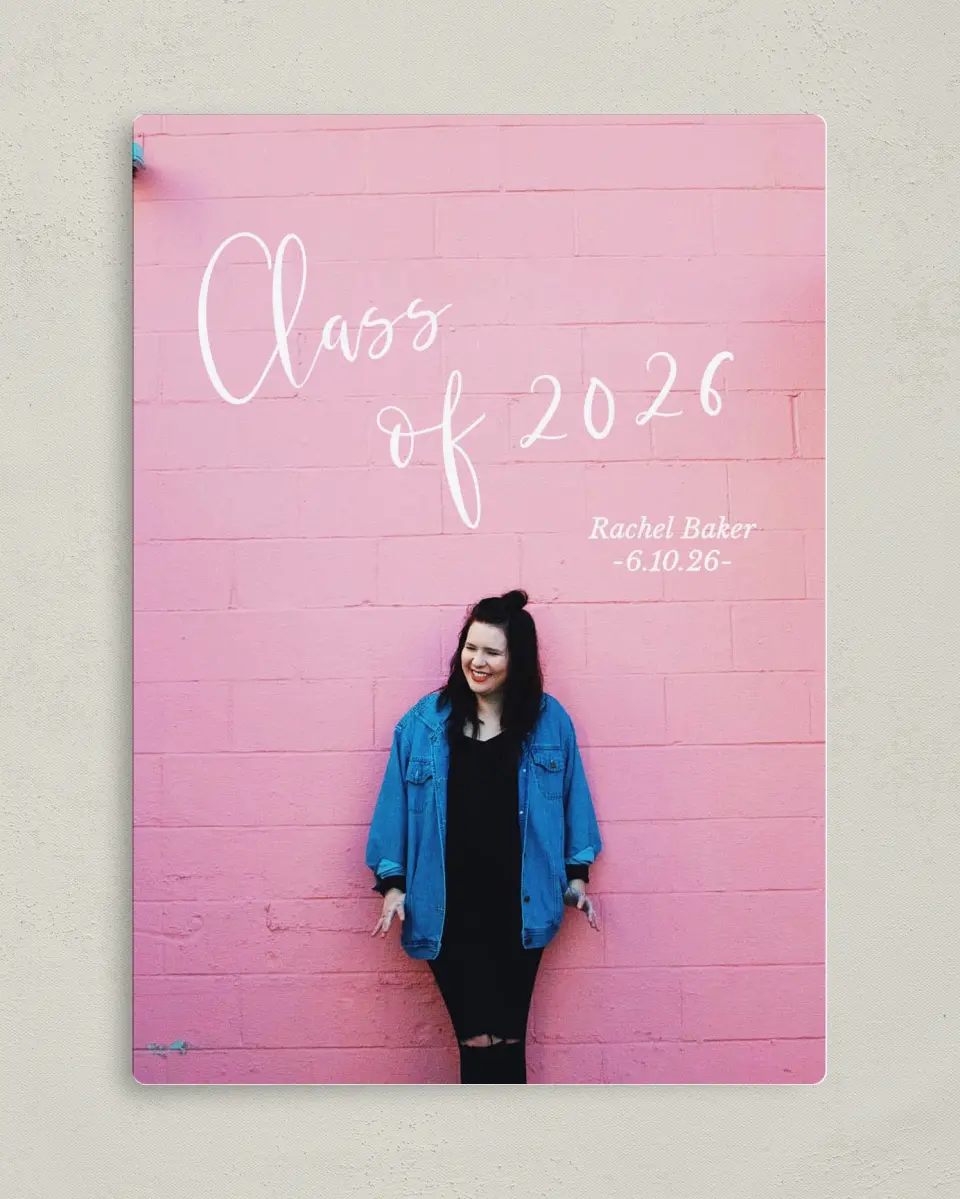This is a 5" x 7" Graduation Announcement Magnet called Success Is Yours printed in full color with a Luxe Satin finish