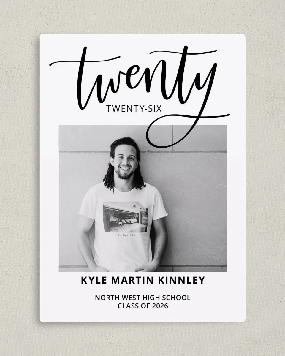 This is a 5" x 7" Graduation Announcement Magnet called Dream Realized printed in full color with a Luxe Satin finish