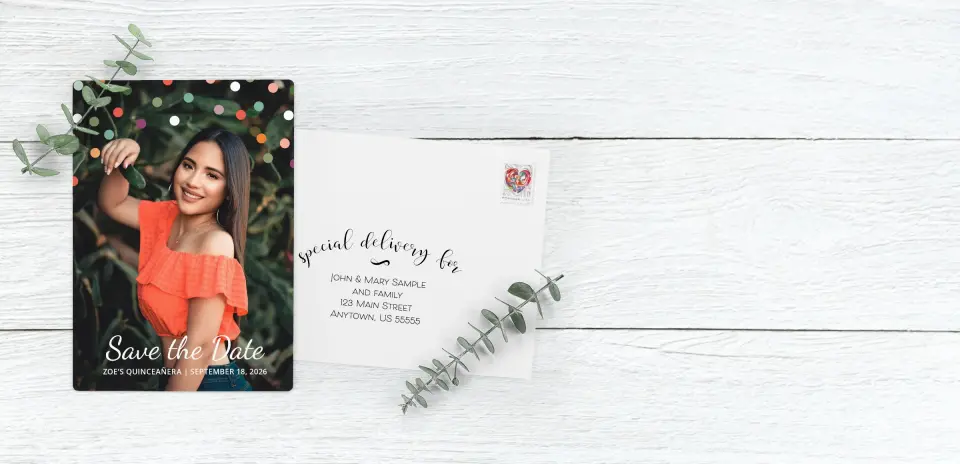 Save the Date Magnet with Optional Guest Addressing Service