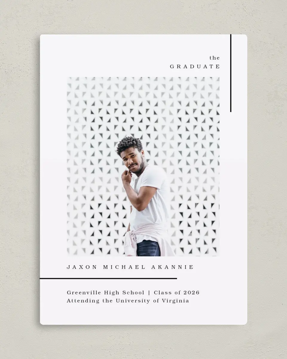 This is a 5" x 7" Graduation Announcement Magnet called Rewarding Day printed in full color with a Luxe Satin finish