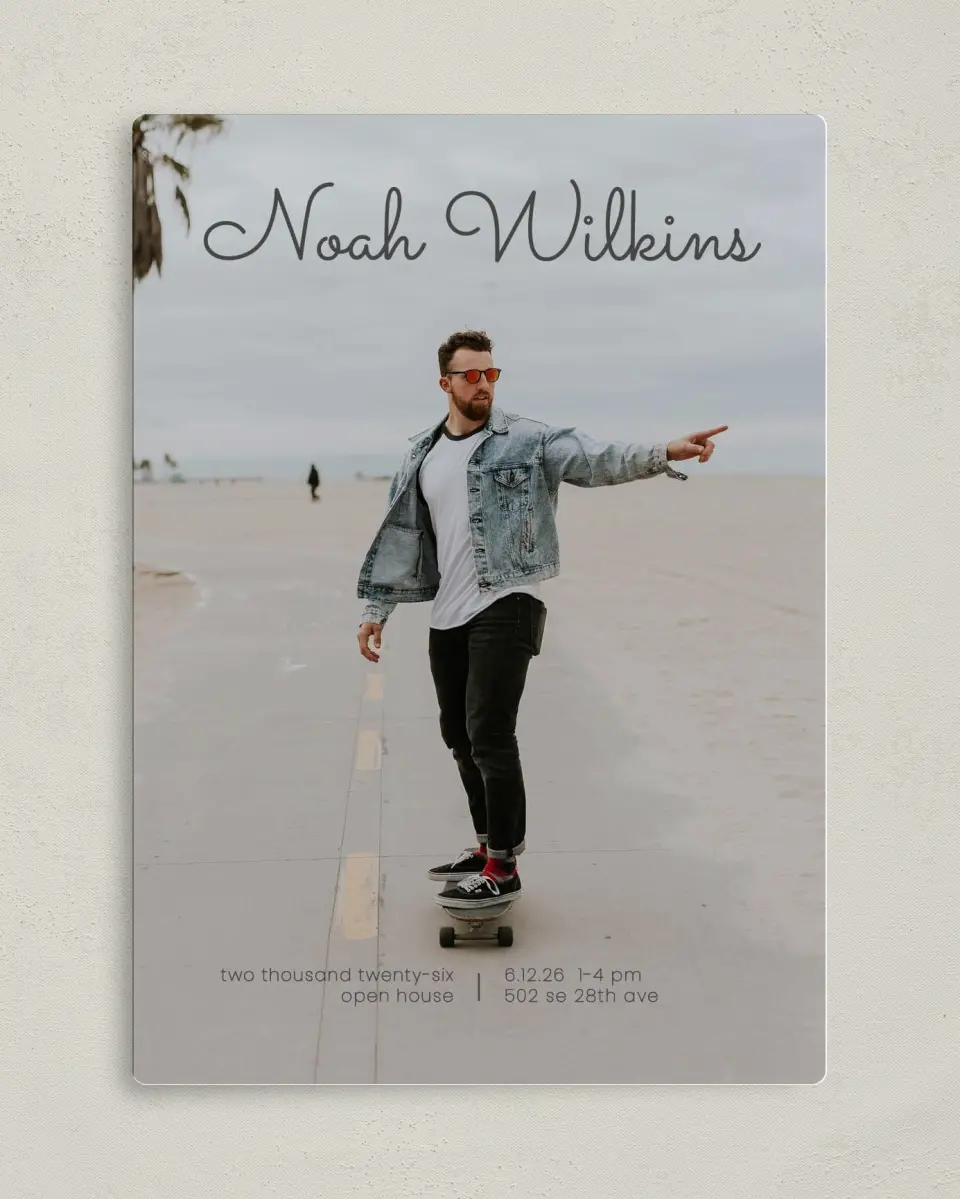 This is a 5" x 7" Graduation Announcement Magnet called Bold Rapture printed in full color with a Luxe Satin finish