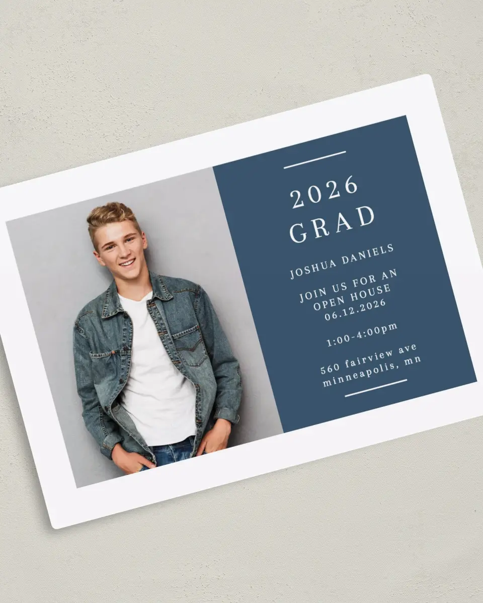 This is a 5" x 7" Graduation Announcement Magnet called Sweet Invitation printed in full color with a Luxe Satin finish