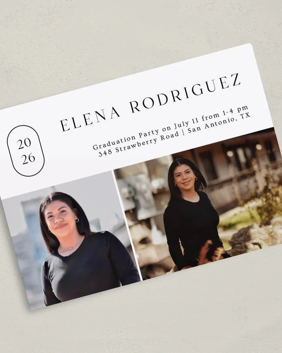 This is a 5" x 7" Graduation Announcement Magnet called Badge of Honor printed in full color with a Luxe Satin finish