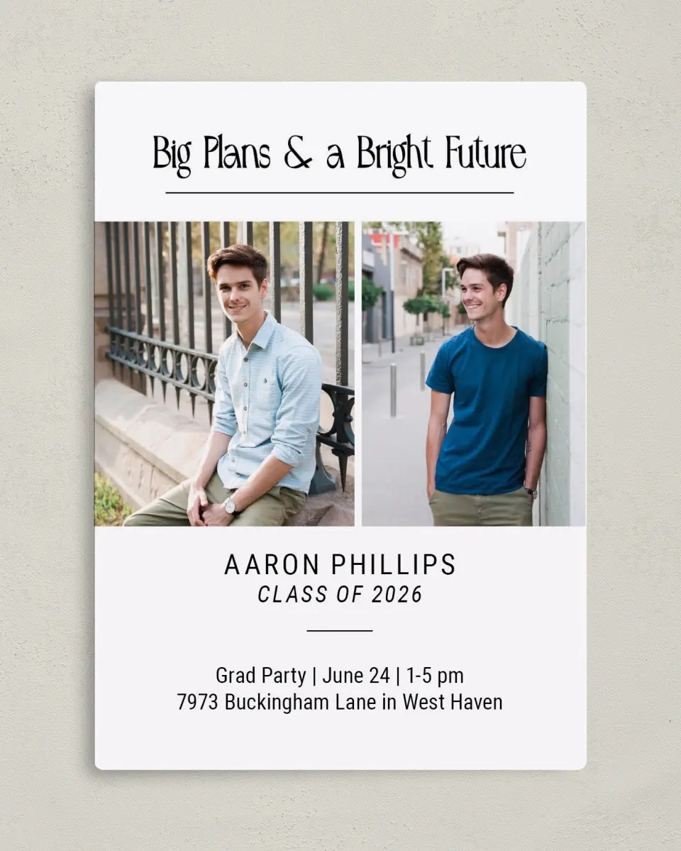 This is a 5" x 7" Graduation Announcement Magnet called Proud Prestige printed in full color with a Luxe Satin finish