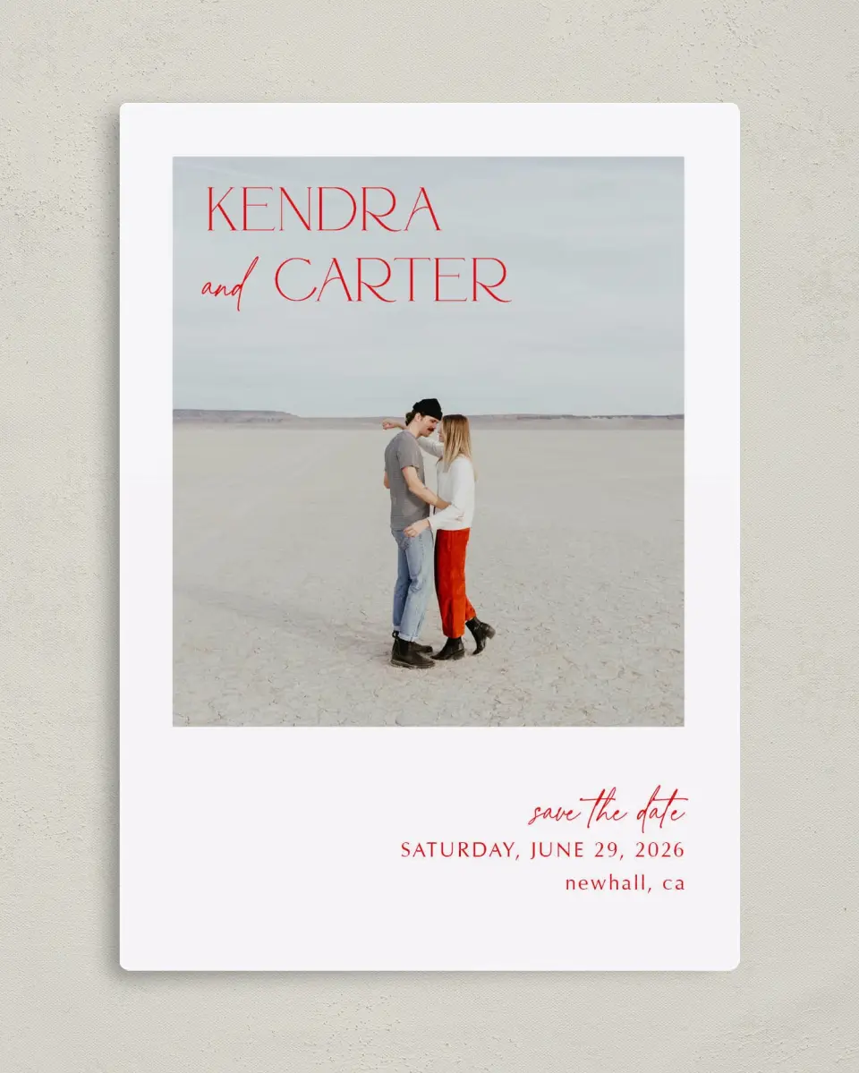 This is a 5" x 7" Save the Date Magnet called Initial Unity printed in full color with a Luxe Satin finish
