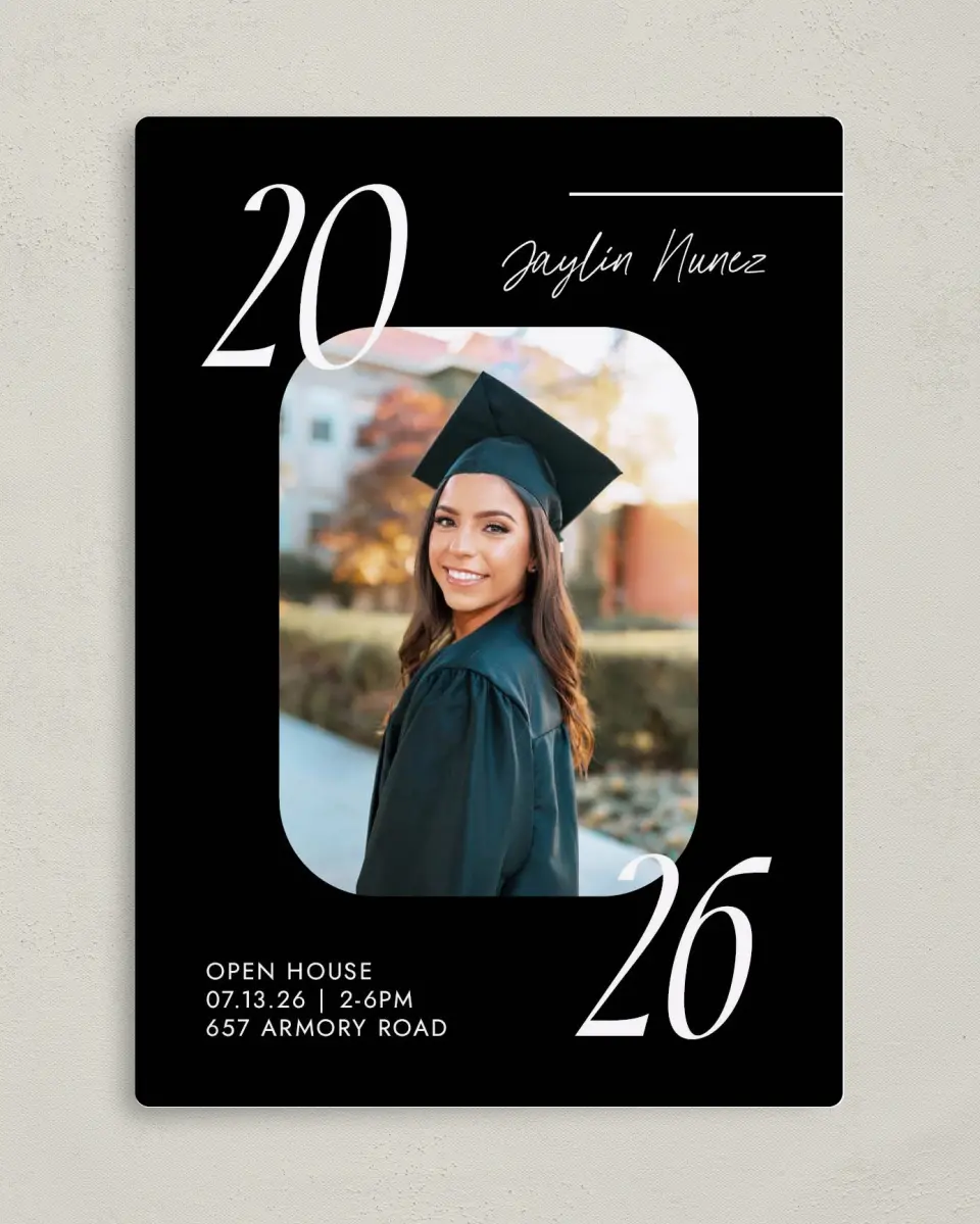 This is a 5" x 7" Graduation Announcement Magnet called Your Year! printed in full color with a Luxe Satin finish