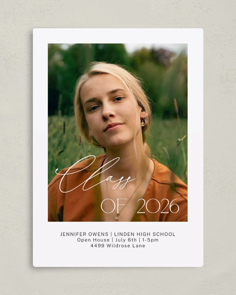 This is a 5" x 7" Graduation Announcement Magnet called Future Is Now printed in full color with a Luxe Satin finish