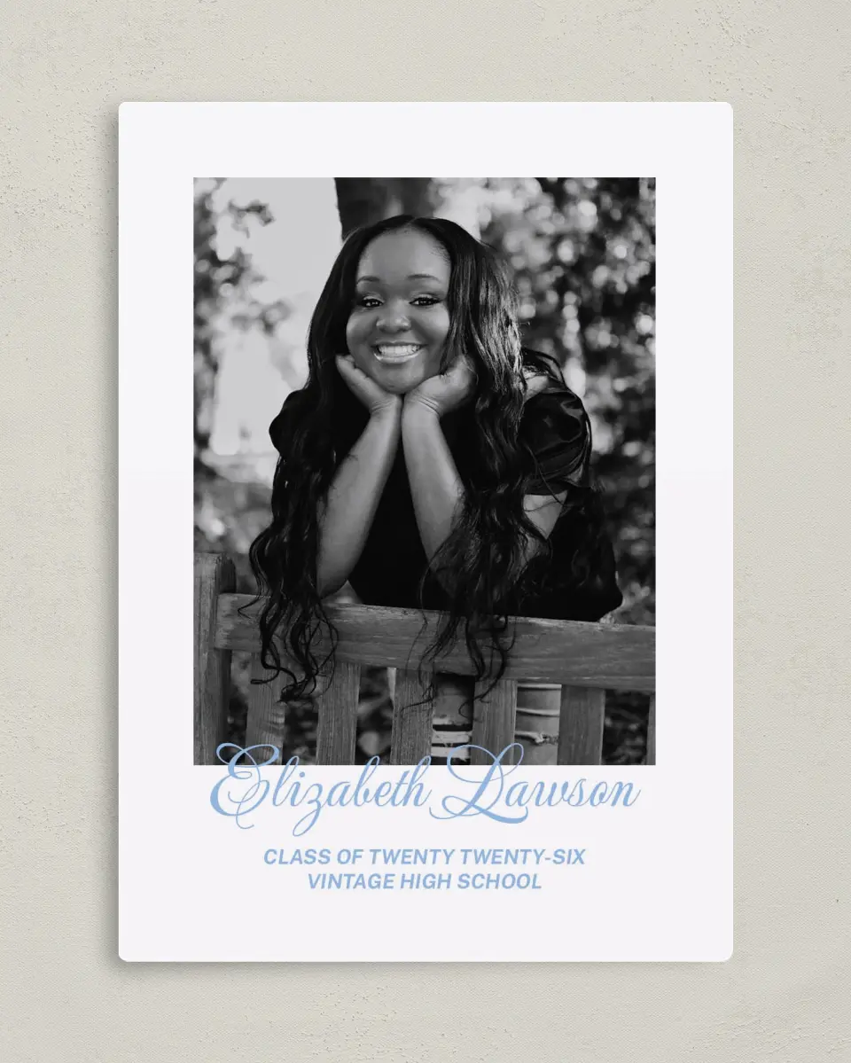 This is a 5" x 7" Graduation Announcement Magnet called Celebration of Success printed in full color with a Luxe Satin finish
