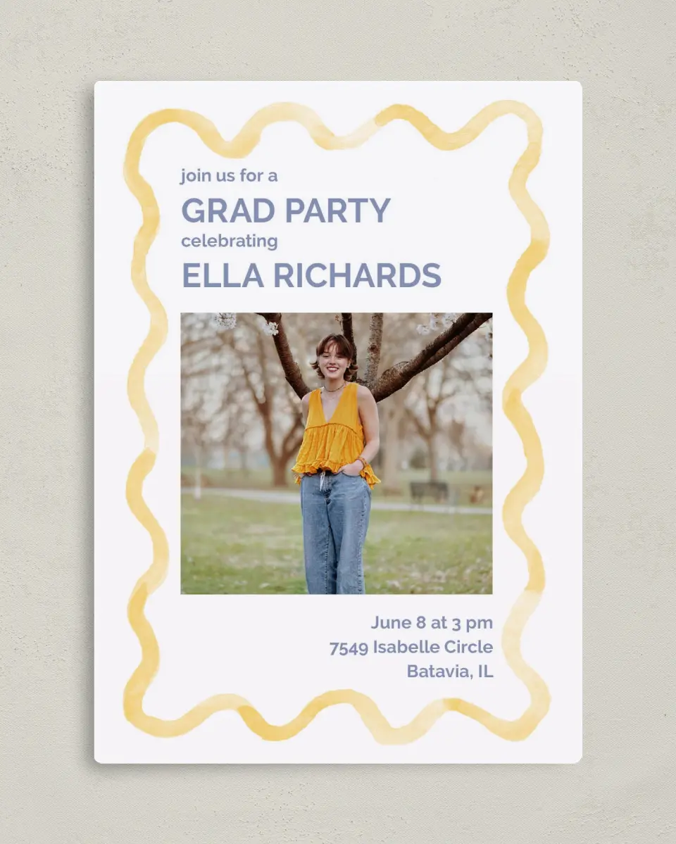 This is a 5" x 7" Graduation Announcement Magnet called Future is Bright printed in full color with a Luxe Satin finish