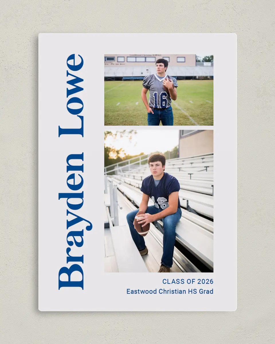 This is a 5" x 7" Graduation Announcement Magnet called Side of Success printed in full color with a Luxe Satin finish