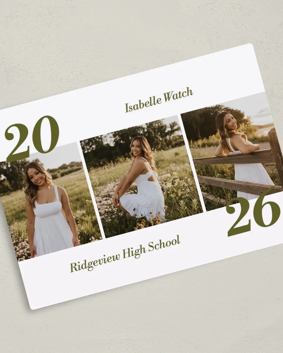 This is a 5" x 7" Graduation Announcement Magnet called Grad Year printed in full color with a Luxe Satin finish