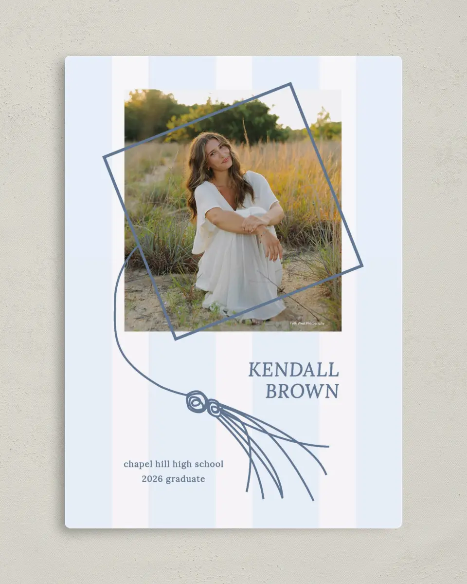 This is a 5" x 7" Graduation Announcement Magnet called Graduation Art printed in full color with Gold foil and a Luxe Satin finish