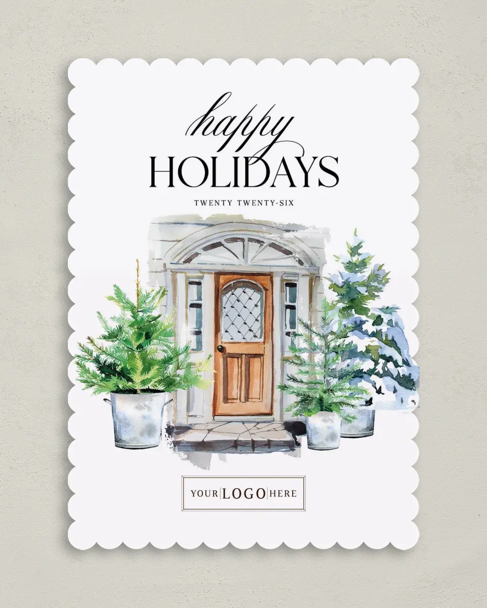 This is a 5" x 7" Christmas Card called Happy Holidays printed in full color on Premium Smooth paper on Premium Smooth paper on Premium Smooth paper