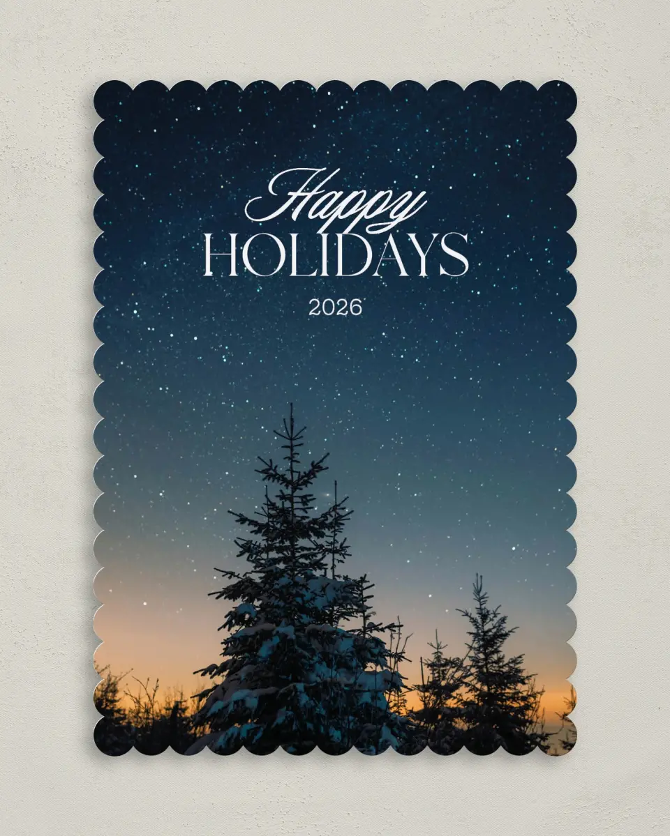 This is a 5" x 7" Christmas Card called Moments of Gratitude printed in full color on Premium Smooth paper on Premium Smooth paper on Premium Smooth paper