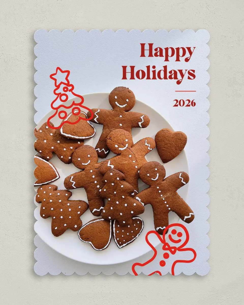 This is a 5" x 7" Christmas Card called Tastefully Made printed in full color on Premium Smooth paper on Premium Smooth paper on Premium Smooth paper