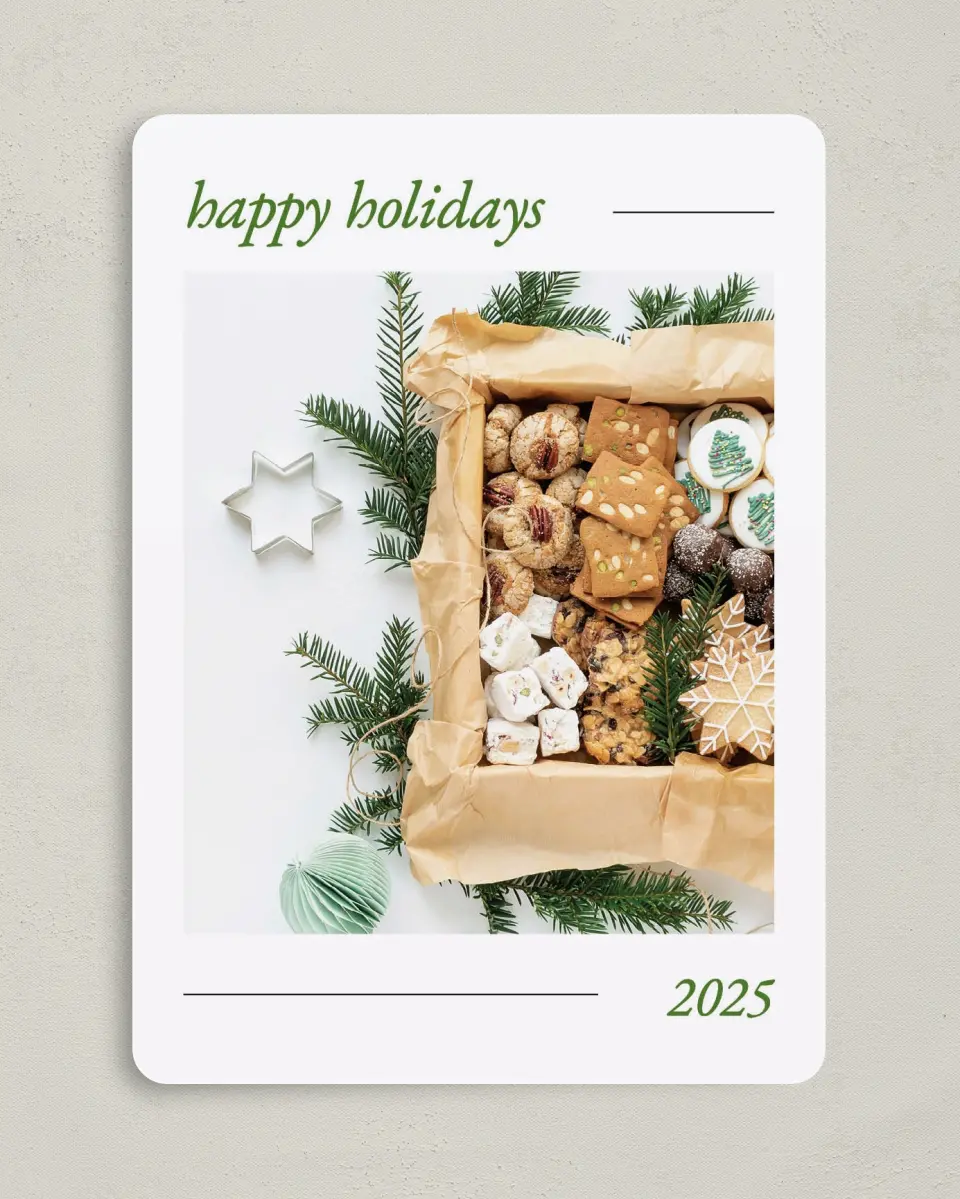 This is a 5" x 7" Christmas Card called Everyday Meals Made Easy printed in full color on Premium Smooth paper