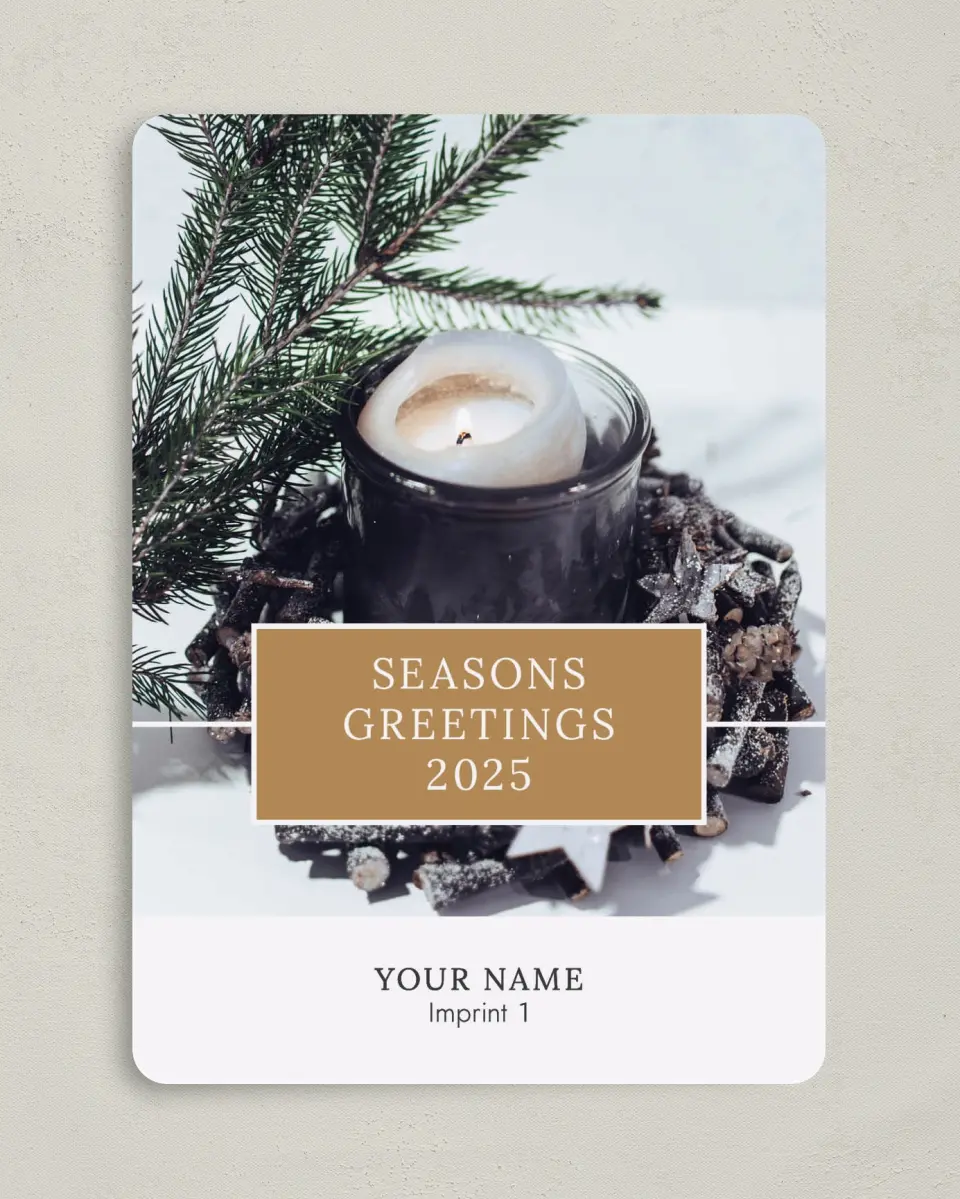This is a 5" x 7" Christmas Card called Trendy Home printed in full color on Premium Smooth paper