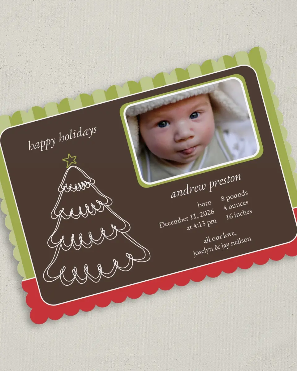 This is a 5" x 7" Christmas Card called Christmas Tree printed in full color on Premium Smooth paper on Premium Smooth paper on Premium Smooth paper