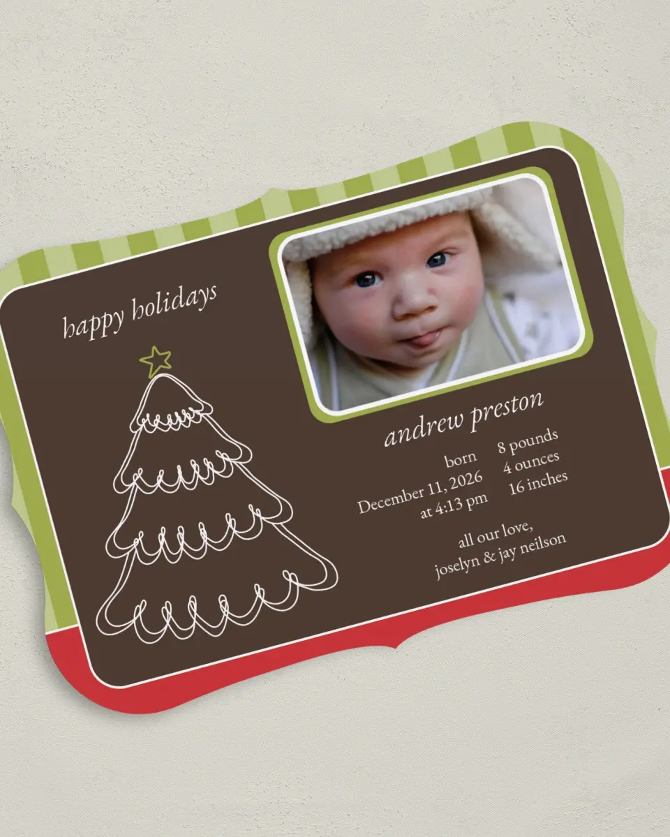 This is a 5" x 7" Christmas Card called Christmas Tree printed in full color on Premium Smooth paper