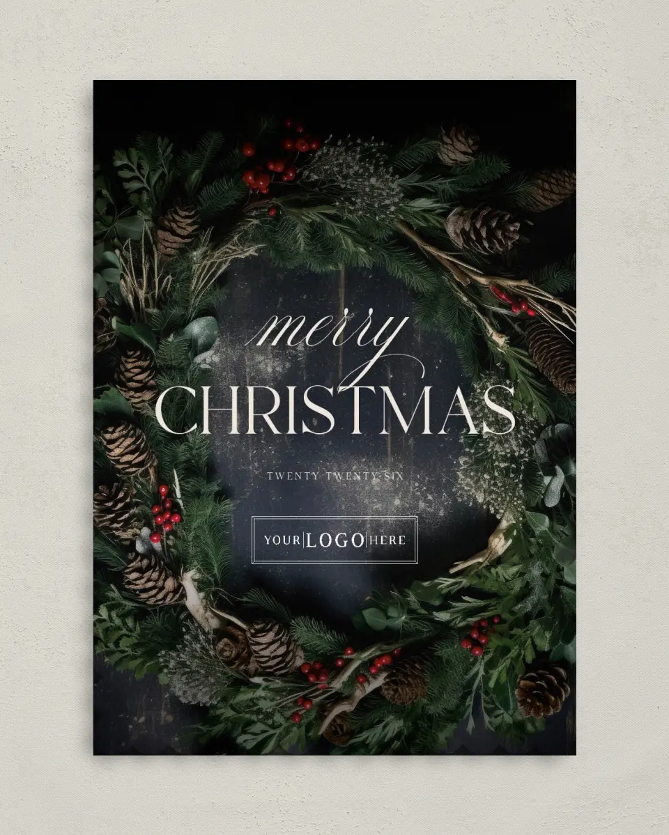 This is a 5" x 7" Christmas Card called Merry Christmas printed in full color on Premium Smooth paper on Premium Smooth paper on Premium Smooth paper