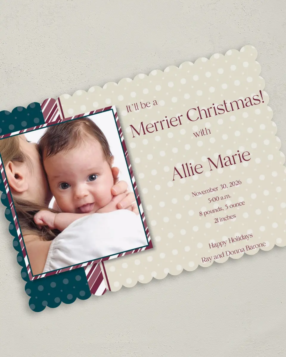 This is a 5" x 7" Christmas Card called Candy Christmas printed in full color on Premium Smooth paper on Premium Smooth paper on Premium Smooth paper
